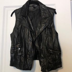 Divided by H&M Black Faux Leather Vest